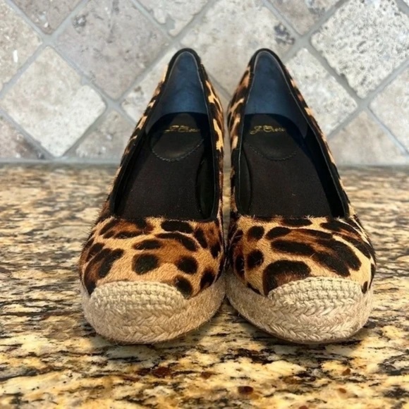 J. Crew Collection Seville Espadrille Wedge Leopard Calf Hair Size 7 - Picture 10 of 11